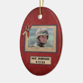 gepersonaliseerde gestorven militaire versiering keramisch ornament (Links)