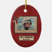 gepersonaliseerde gestorven militaire versiering keramisch ornament (Voorkant)