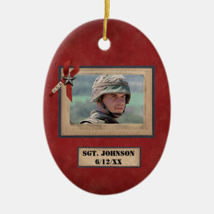 gepersonaliseerde gestorven militaire versiering keramisch ornament