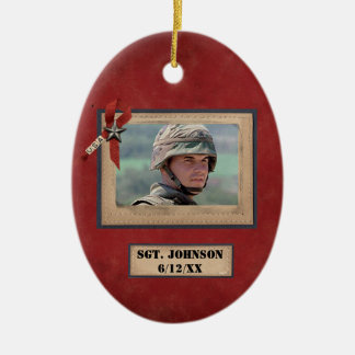 gepersonaliseerde gestorven militaire versiering keramisch ornament