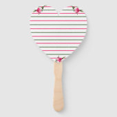 Gepersonaliseerde gestreepte florale spray handwaaier (Achterkant)