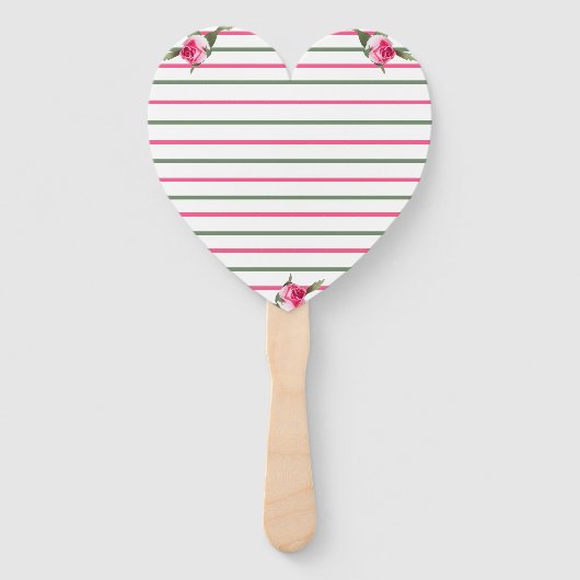 Gepersonaliseerde gestreepte florale spray handwaaier (Achterkant)