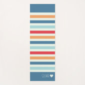 Gepersonaliseerde gestreepte monogrammen yogamat (Voorkant)
