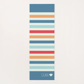 Gepersonaliseerde gestreepte monogrammen yogamat (Achterkant)