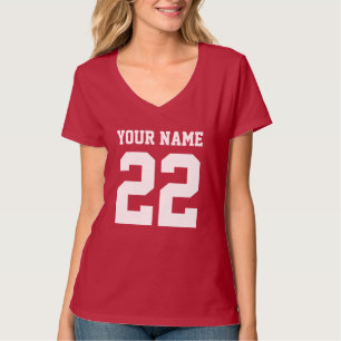 Gepersonaliseerde gestreepte vrouwen football-jers t-shirt