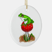 Gepersonaliseerde Get Froggy met het | Grappige ki Keramisch Ornament (Rechts)