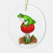 Gepersonaliseerde Get Froggy met het | Grappige ki Keramisch Ornament (Links)