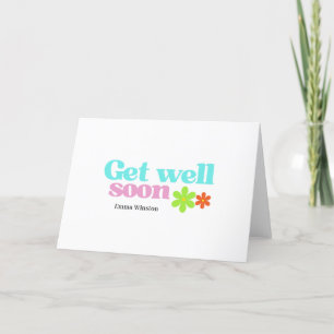 Gepersonaliseerde get well soon bericht floral whi bedankkaart