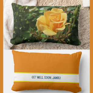 Gepersonaliseerde Get Well Soon Collega Gele Roos Kussen