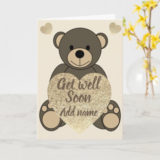  gepersonaliseerde Get Well Soon-kaart Kaart (Gele Bloem)