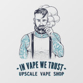 Gepersonaliseerde Getatoeëerde Hipster Vape Winkel Raamsticker (Vel)