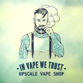 Gepersonaliseerde Getatoeëerde Hipster Vape Winkel Raamsticker (Vel 3)