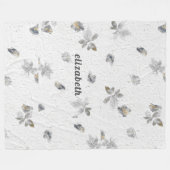 Gepersonaliseerde getextureerde witte w / grijze b fleece deken (Voorkant (Horizontaal))