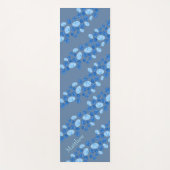 Gepersonaliseerde gevarieerde blauw/witte ovalen yogamat (Voorkant)