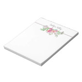 Gepersonaliseerde geverfde bloemen notitieblok (Linkerzijde)