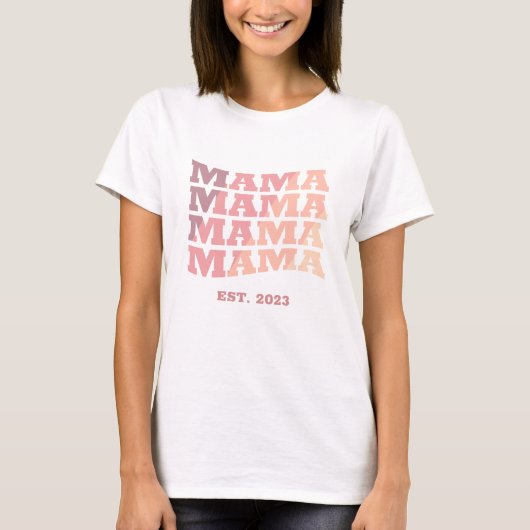 Gepersonaliseerde gevestigde mama t-shirt (Voorkant)