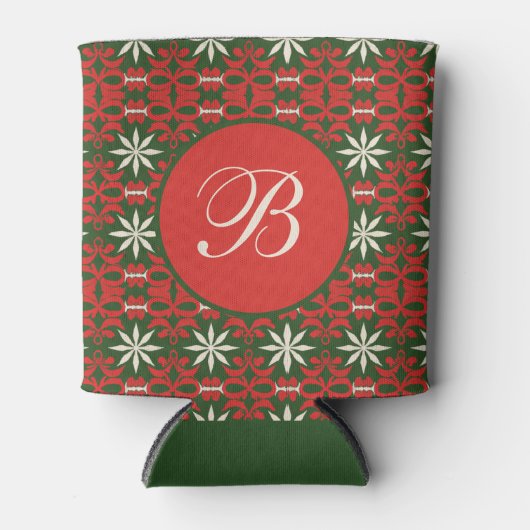 Gepersonaliseerde gevierde Kerstmis/winter Blikjeskoeler (Voorkant)