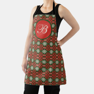 Gepersonaliseerde gevierde Kerstmis/winter Schort
