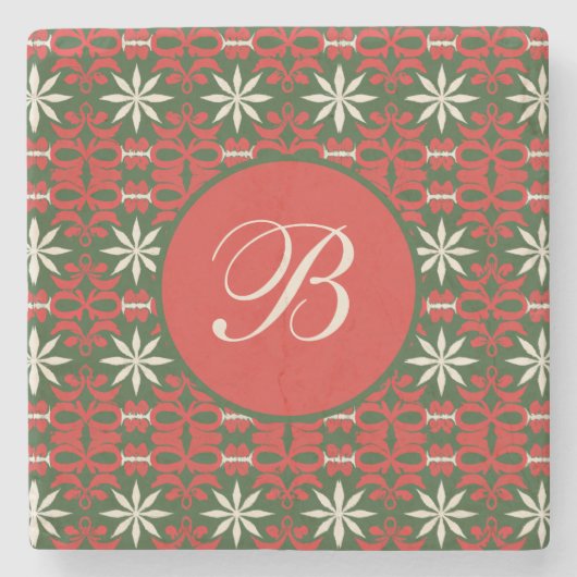 Gepersonaliseerde gevierde Kerstmis/winter Stenen Onderzetter (Voorkant)