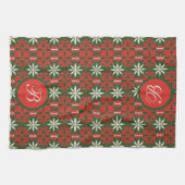Gepersonaliseerde gevierde Kerstmis/winter Theedoek (Horizontaal)