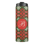 Gepersonaliseerde gevierde Kerstmis/winter Thermosbeker (Voorkant)