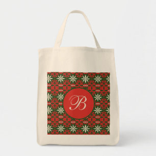 Gepersonaliseerde gevierde Kerstmis/winter Tote Bag