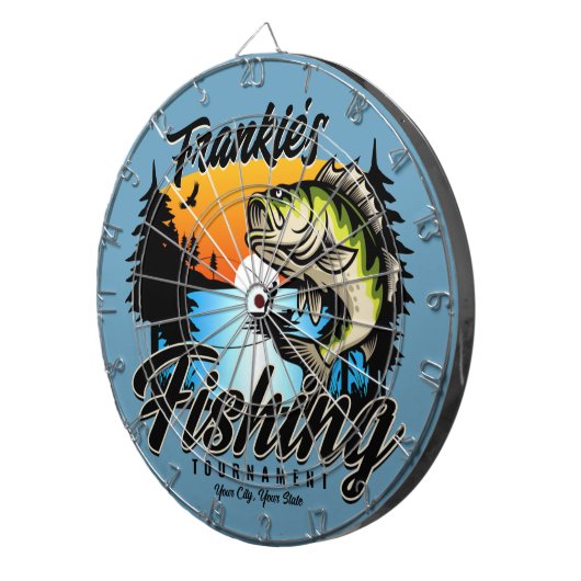 Gepersonaliseerde Geviste vissenforel Dartbord (Voorkant Rechts)