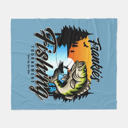Gepersonaliseerde Geviste vissenforel Fleece Deken (Voorkant (Horizontaal))