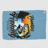 Gepersonaliseerde Geviste vissenforel Golfhanddoek (Horizontaal)