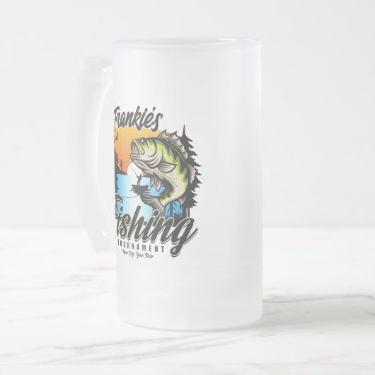 Gepersonaliseerde Geviste vissenforel Matglas Bierpul (Voorkant links)