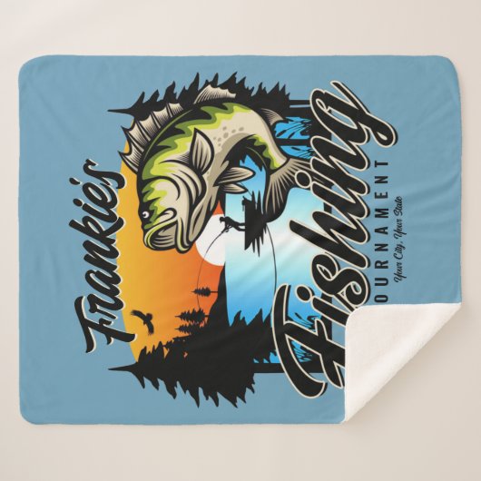 Gepersonaliseerde Geviste vissenforel Sherpa Deken (Voorkant (horizontaal))