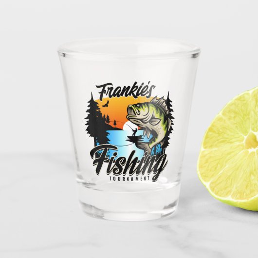 Gepersonaliseerde Geviste vissenforel Shot Glas (Voorkant)
