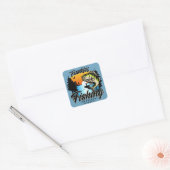 Gepersonaliseerde Geviste vissenforel Vierkante Sticker (Envelop)