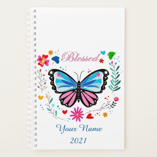 Gepersonaliseerde gevlekte vlinder planner (Voorkant)