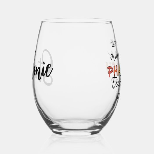 Gepersonaliseerde Geweldige apotheek Technicus Wijnglas Zonder Voet (Rechts)