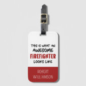 Gepersonaliseerde Geweldige brandweerman Grappige  Bagagelabel (Voorkant (verticaal))