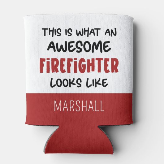 Gepersonaliseerde Geweldige brandweerman Grappige  Blikjeskoeler (Achterkant)