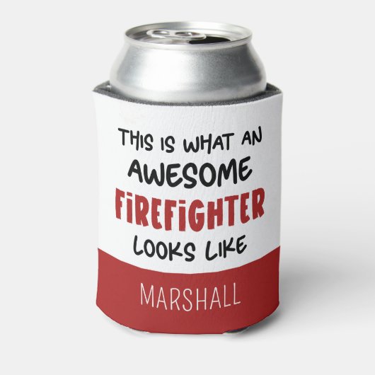 Gepersonaliseerde Geweldige brandweerman Grappige Blikjeskoeler (Blikje Achterkant)