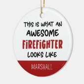 Gepersonaliseerde Geweldige brandweerman Grappige  Keramisch Ornament (Links)