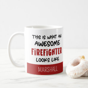 Gepersonaliseerde Geweldige brandweerman Grappige Koffiemok
