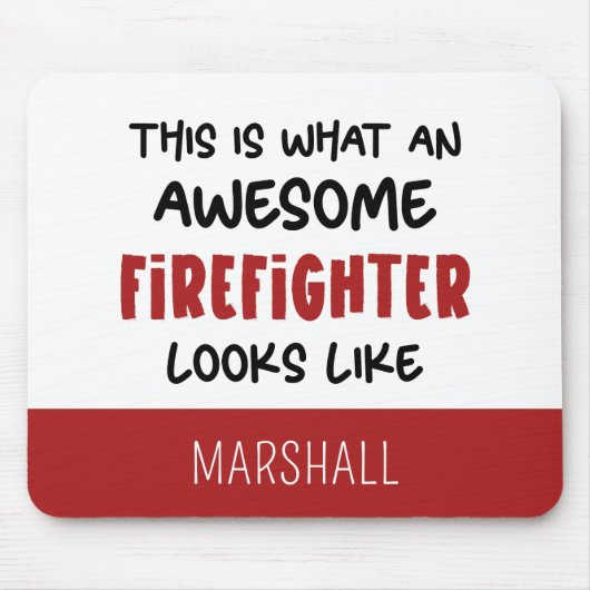 Gepersonaliseerde Geweldige brandweerman Grappige  Muismat (Voorkant)