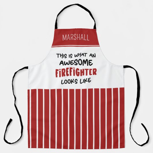 Gepersonaliseerde Geweldige brandweerman Grappige  Schort (Voorkant)