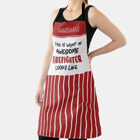 Gepersonaliseerde Geweldige brandweerman Grappige  Schort (Insitu)