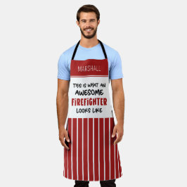 Gepersonaliseerde Geweldige brandweerman Grappige  Schort