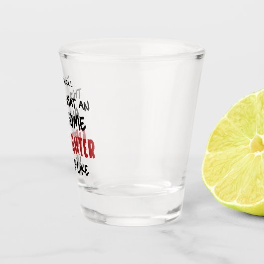 Gepersonaliseerde Geweldige brandweerman Grappige  Shot Glas (Rechts)