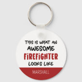 Gepersonaliseerde Geweldige brandweerman Grappige  Sleutelhanger (Voorkant)
