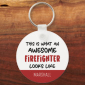 Gepersonaliseerde Geweldige brandweerman Grappige  Sleutelhanger (Voorkant)