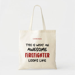 Gepersonaliseerde Geweldige brandweerman Grappige  Tote Bag