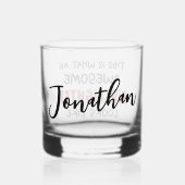 Gepersonaliseerde Geweldige brandweerman Grappige  Whisky Glas (Achterkant)