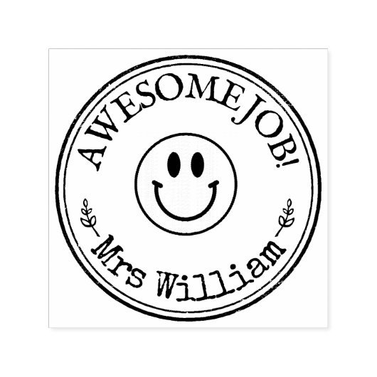 Gepersonaliseerde Geweldige Job Teacher Zelfinktende Stempel (Design)
